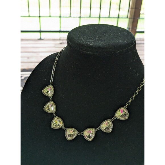 Premier Designs MONTANA Necklace Layered Hematite Crystal Glass Beads Blue Black - Picture 9 of 14